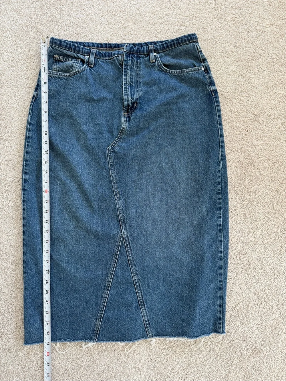 Cotton On High-Waist Denim Pencil Skirt in Classic Blue